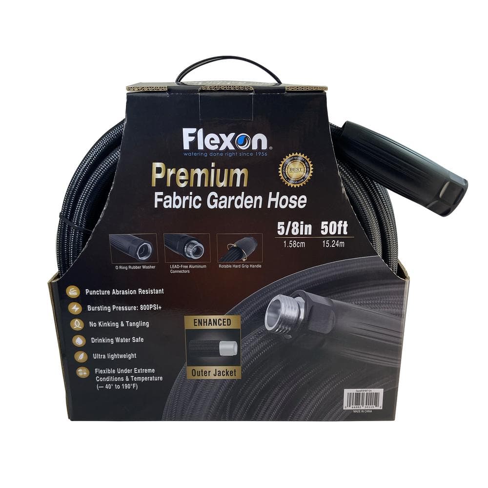 5/8 in. Dia x 50 ft. Premium Fabric Light-Weight Garden Hose - Hercitys