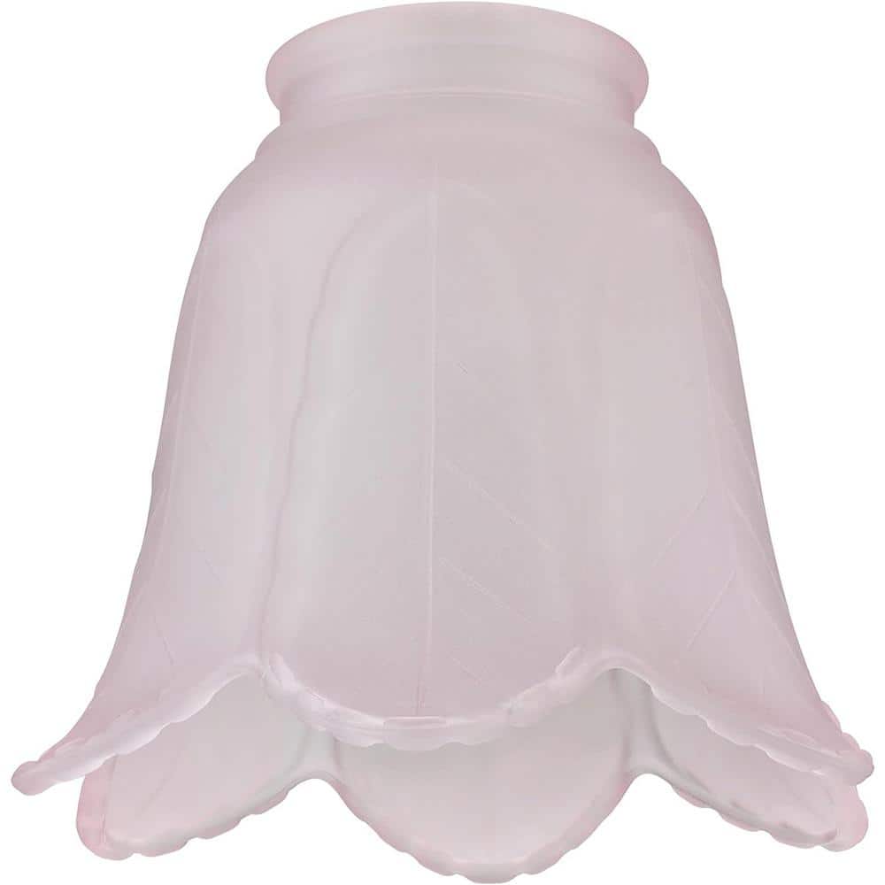 (4-Pack)-Lighting Accessory-Replacement Glass-Pink Rose Leaf, 2-1/8 in. Fitter, Size: 5 in. D x 4-1/4 in. H - Hercitys