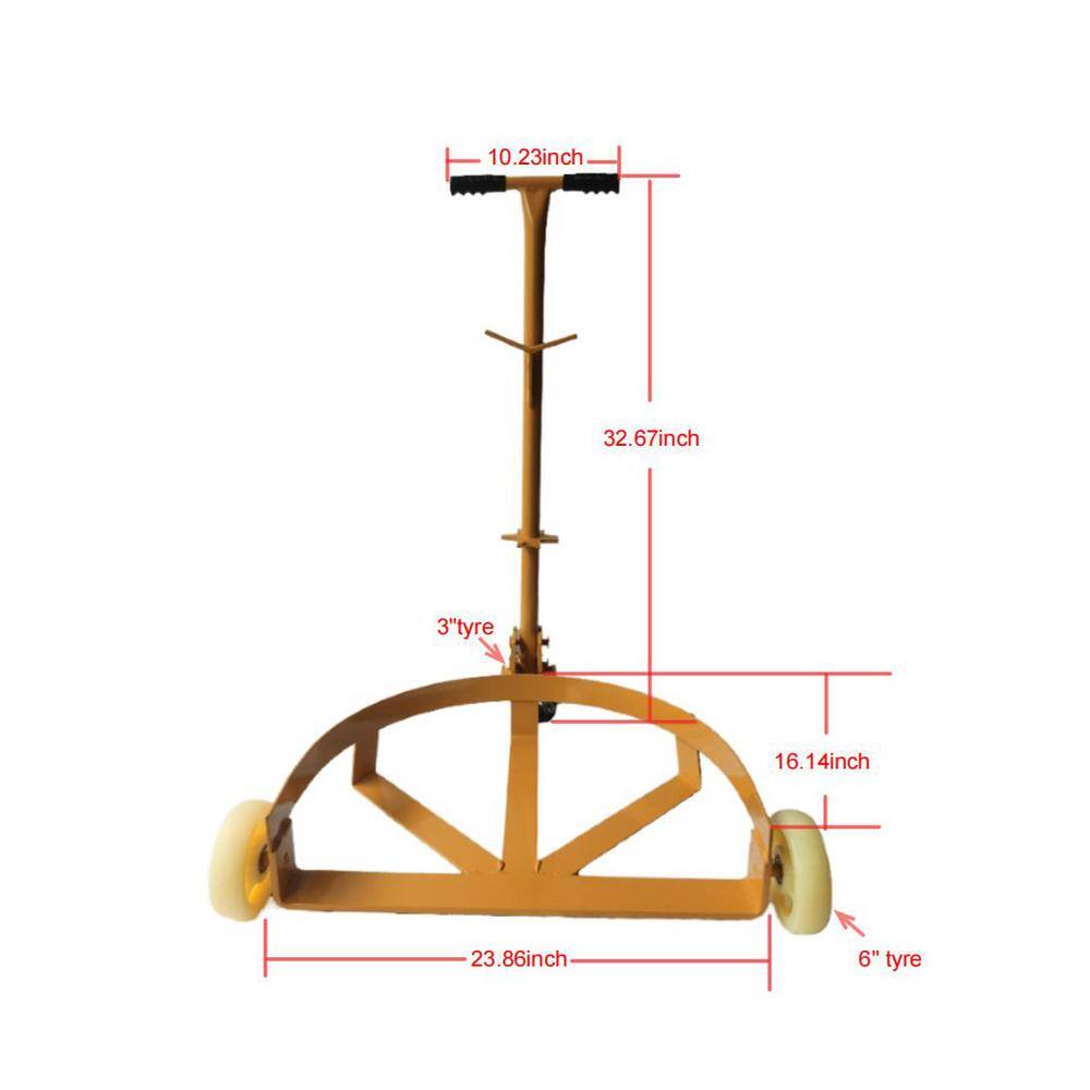 1200 lbs. Capacity Oil Drum 2.8 cu. ft. Steel Hand Cart Garden Cart with 2-Fixed PU Wheels and 1-Swivel Wheel - Hercitys