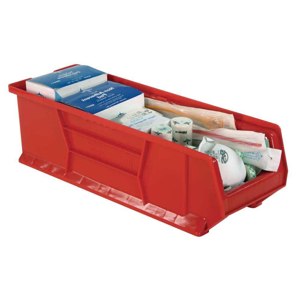 24 in. Hulk 16.20 qt. Stack Bin in Red (6-Pack) - Hercitys