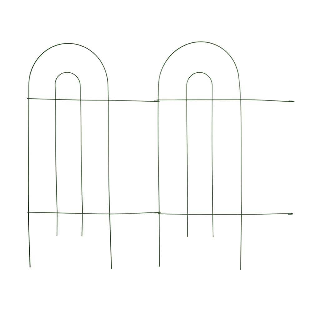32 in. H x 8 ft. W Green Metal Folding Edging 4-Pack - Hercitys