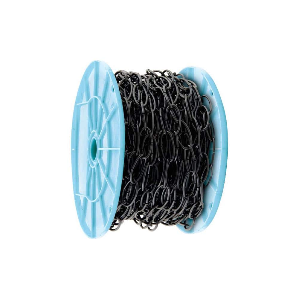 50 ft. Black Open Oval Decorative Chain Reeled - Hercitys