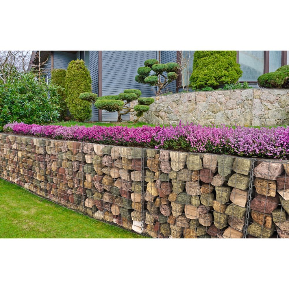36 in. L x 36 in. W x 36 in. H Gabion Stone Basket Galvanized Steel Garden Fence - Hercitys