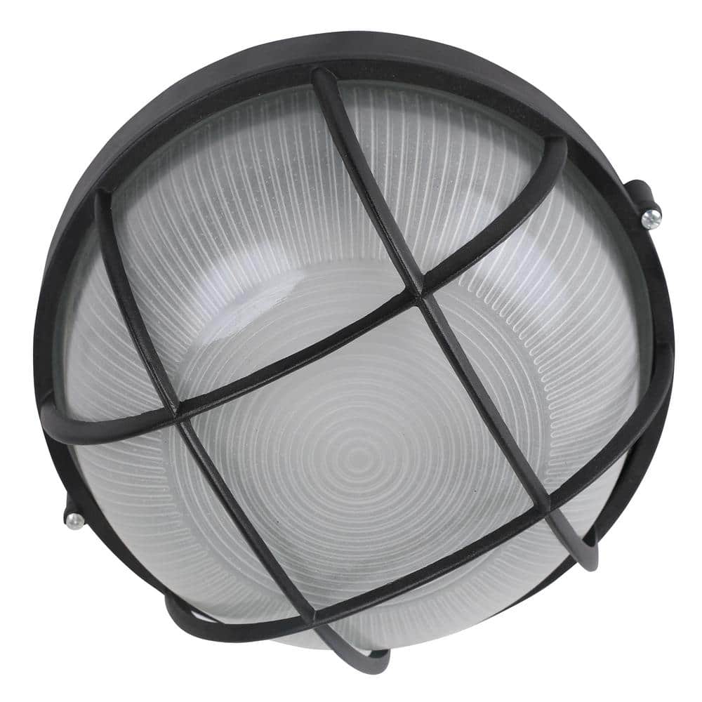 1-Light Integrated LED Flush Mount Ceiling Light in Black - Hercitys