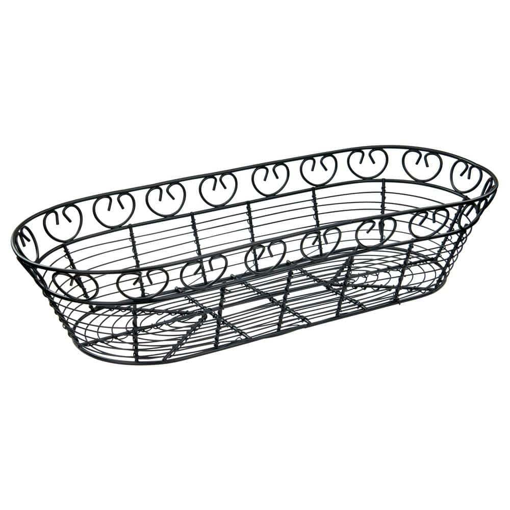 1-Piece Oval Black Wire Bread/Fruit Basket - Hercitys