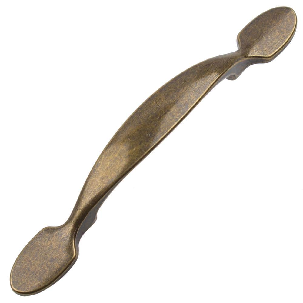 3 in. Center-to-Center Antique Brass Classic Cabinet Pull (10-Pack) - Hercitys