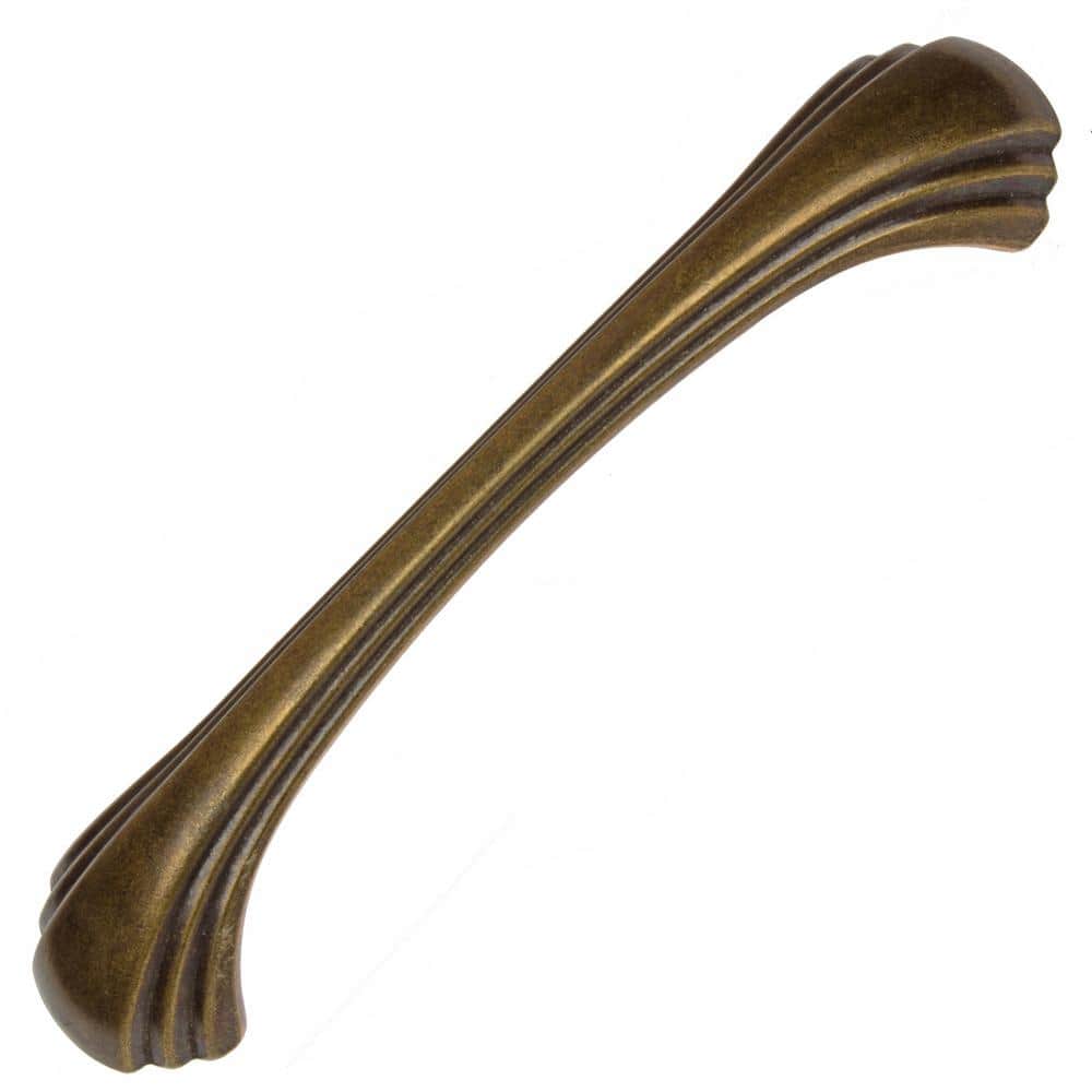 4-9/16 in. Center-to-Center Antique Brass Shell Series Cabinet Pulls (10-Pack) - Hercitys