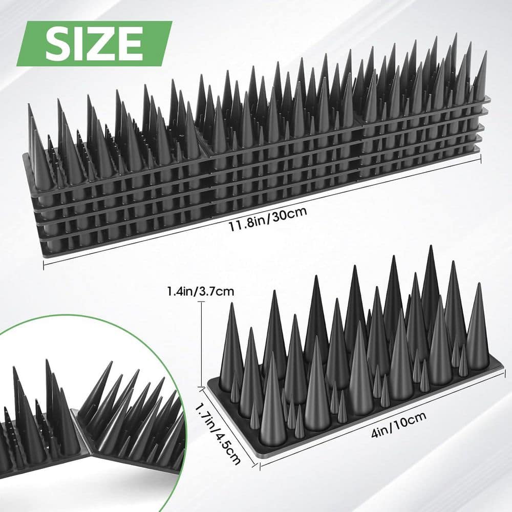 30-Pack Plastic Deterrent Bird Spikes for Small Birds Pigeons and Squirrels - Hercitys