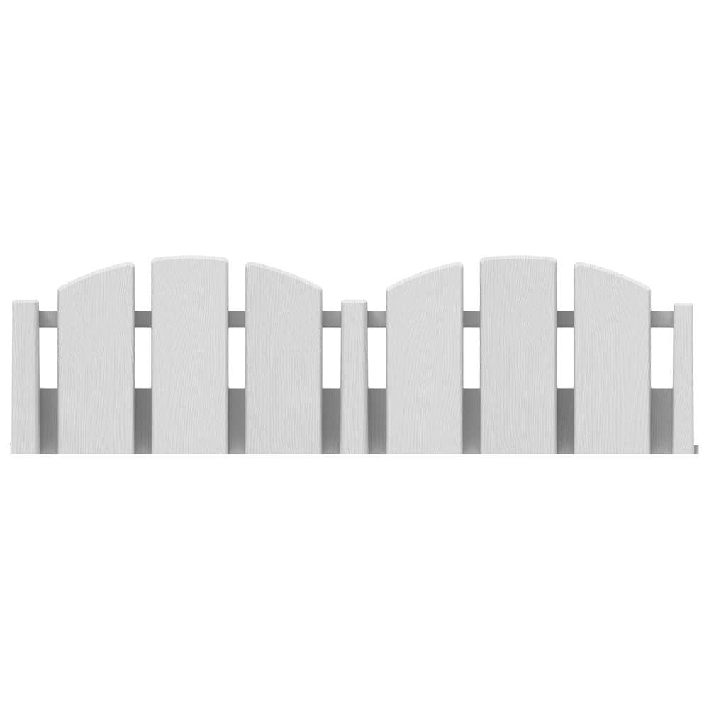 180 in. W x 4.5 in. H Plastic White Adirondack Decorative Landscape Edging, No-Dig Edging with Anchoring Spikes - Hercitys