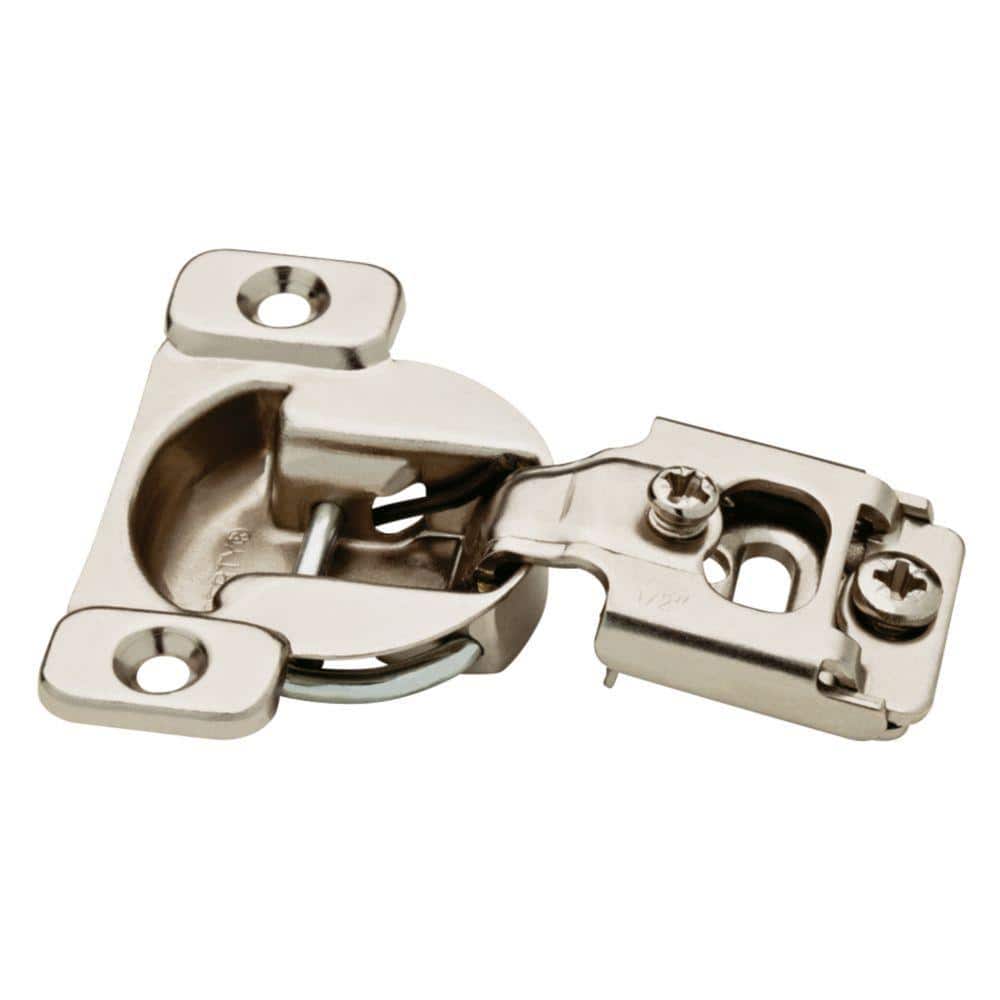5 Pair Face Frames 35 mm 105-Degree 1/2 in. Overlay Nickel Cabinet Hinge (10 Pieces) - Hercitys