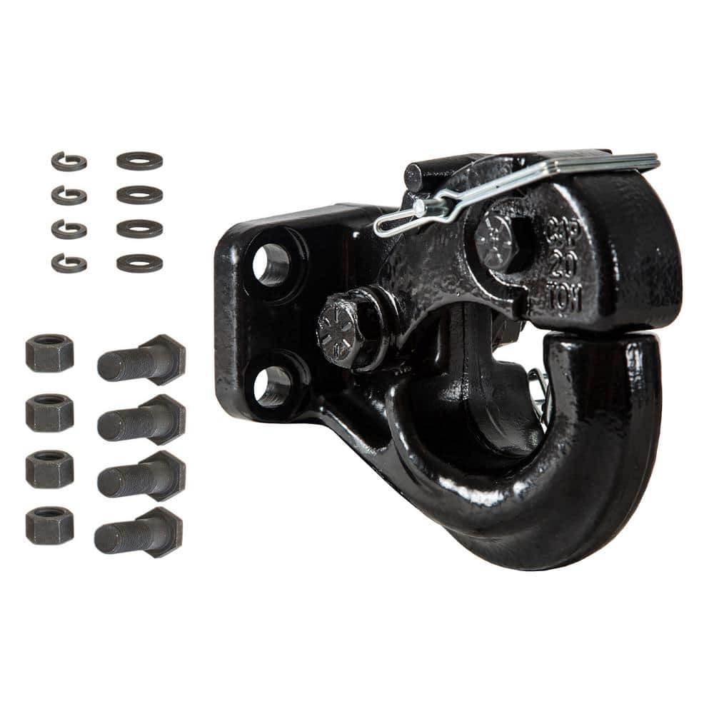 20 Ton Pintle Hook Hitch Mount Kit Fits 2 in. to 3 in. Lunette Eyes - Hercitys