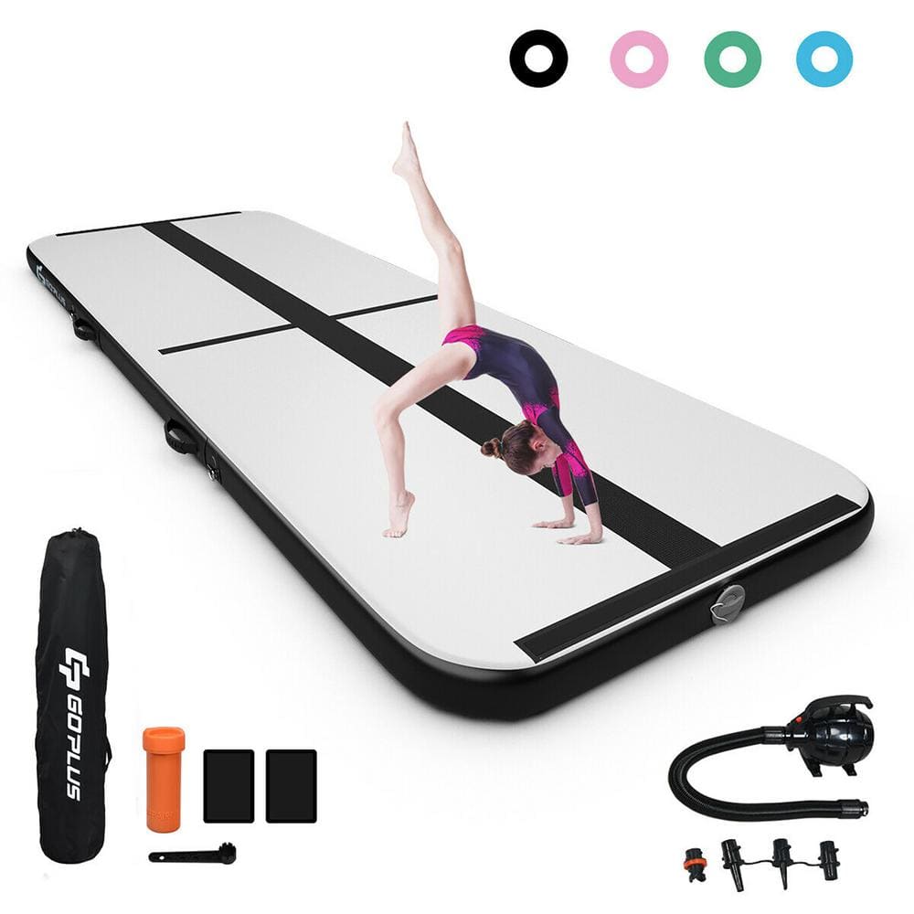 36 in. W x 120 in. L x 4 in. T Black PVC Inflatable Gym Flooring Mat 30 sq. ft. - Hercitys