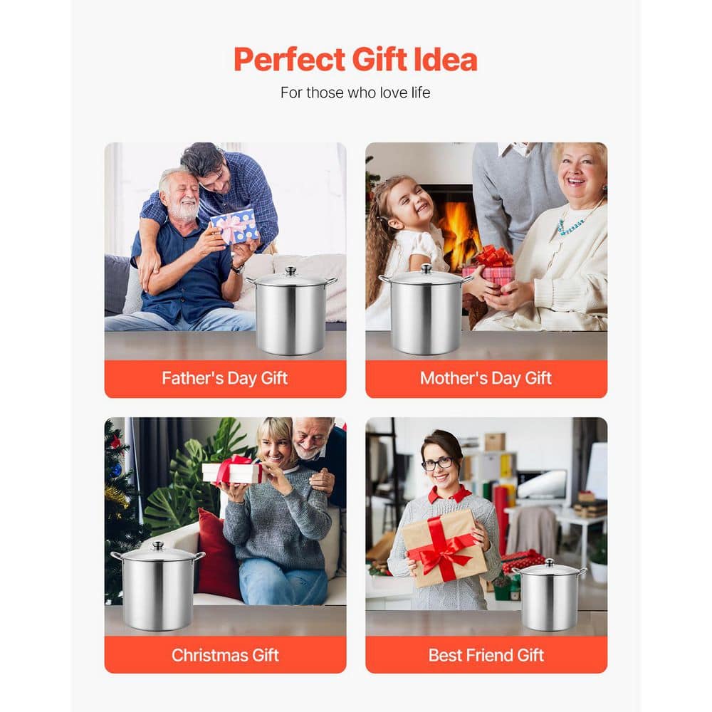 21 qt. Canning Pot with Rack and Lid, 3 Pcs, Corrosion Resistant Food Storage, Canning Tools Set, Stainless Steel - Hercitys