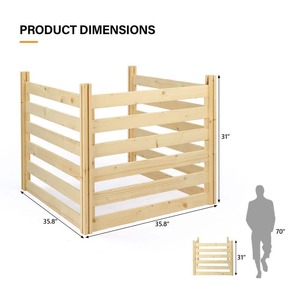 36 in. x 31 in. Wood Garden Border Fence (3-Panels) for Pool Equipment, Air Conditioner Screen - Hercitys