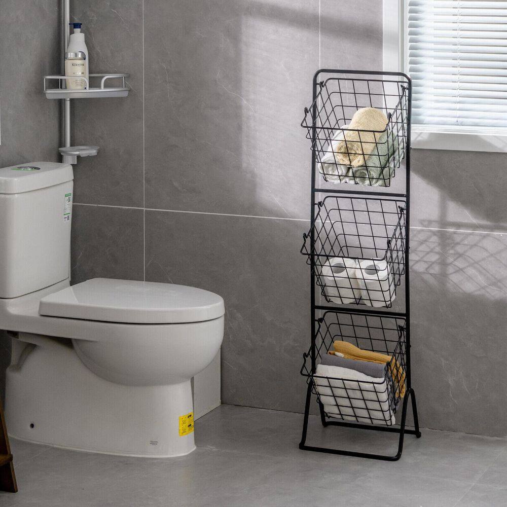 1-Piece 3-Tier Fruit Basket Stand with Adjustable Heights - Hercitys