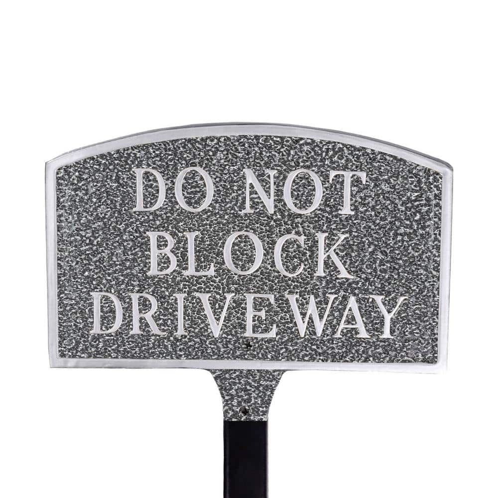 13 in. x 21 in. Large Arch Do Not Block Driveway Statement Plaque Sign-Swedish Iron - Hercitys