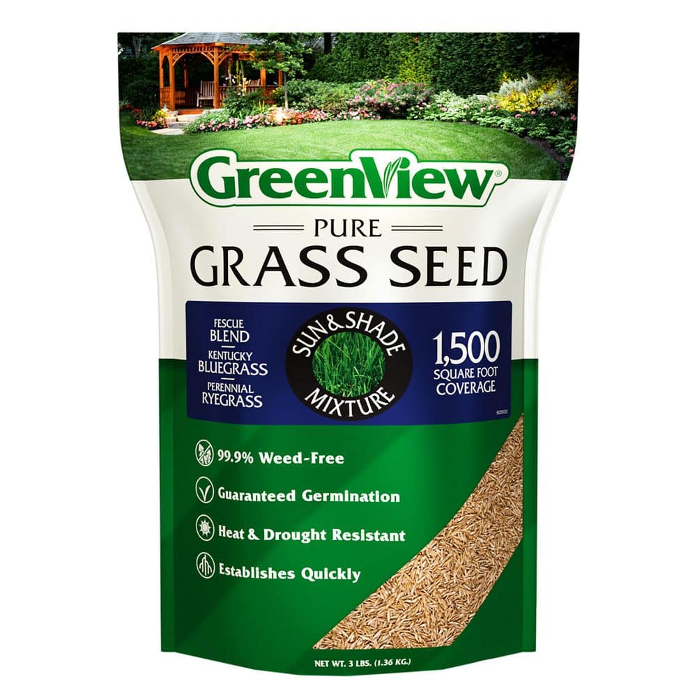 3 lbs. Pure Grass Seed Sun and Shade Mixture – Covers up to 1,500 sq. ft. - Hercitys