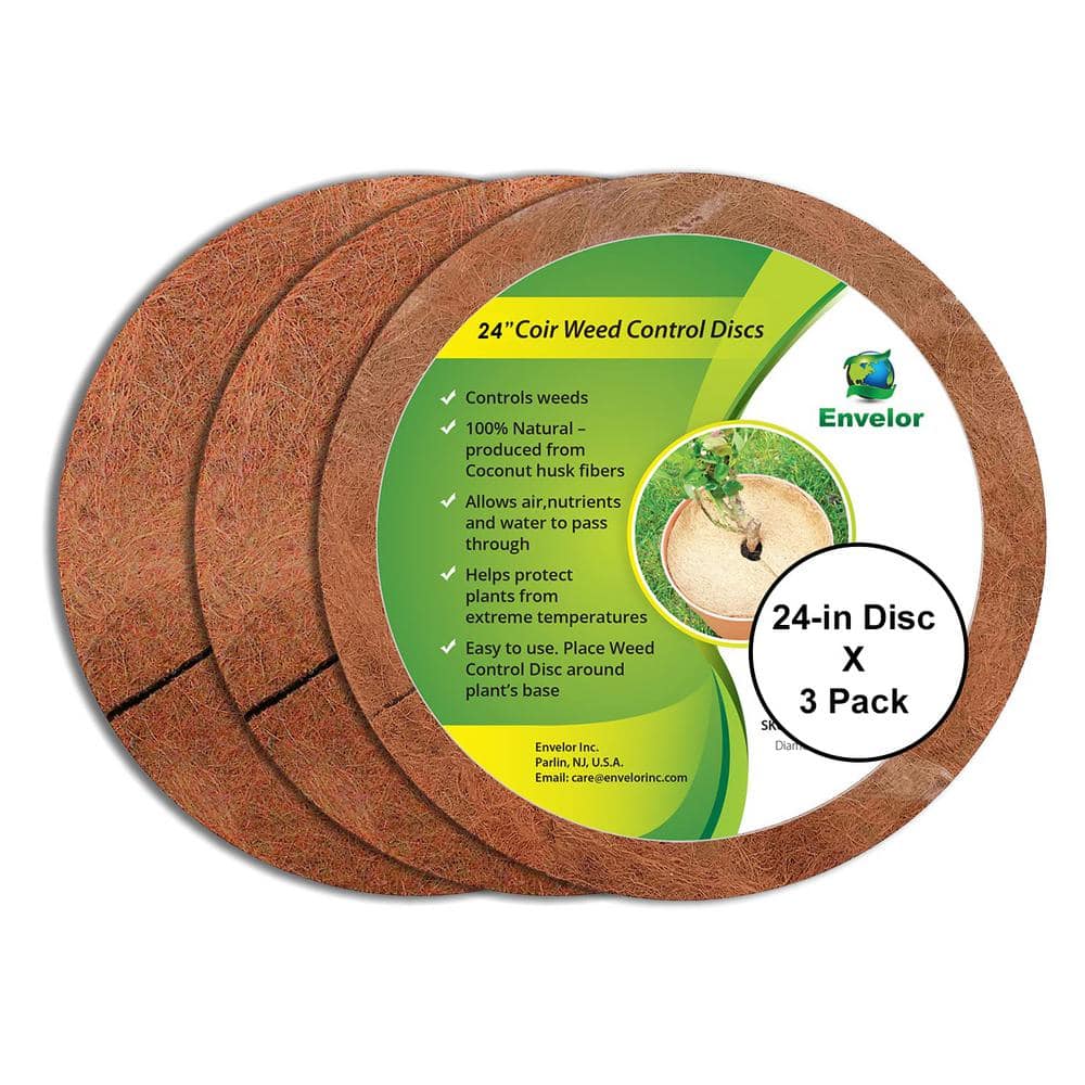 0.3 in. x 24 in. Coconut Fibers Mulch Tree Ring Protector Mat (3-Pack) - Hercitys
