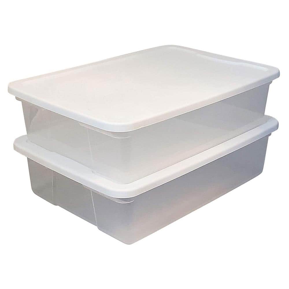 28 Qt. Snaplock Clear Plastic Storage Container Bin with Secure Lid (2-Pack) - Hercitys