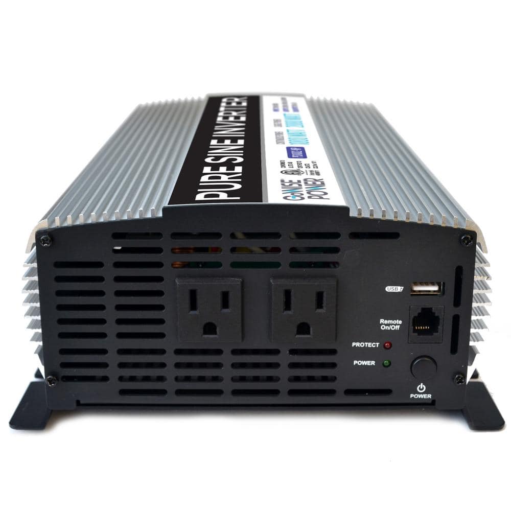 1,000-Watt Continuous/2,000-Watt Peak Pure Sine Wave Inverter - Hercitys