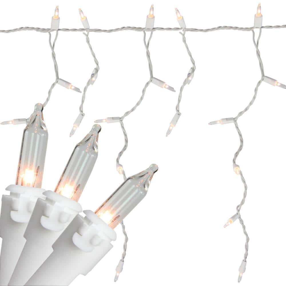10 ft. 150-Light Clear Mini Icicle Lights with White Wire - Hercitys