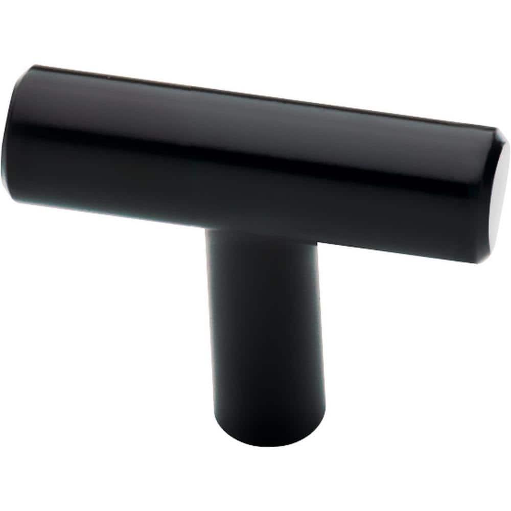 (30-Pack) Simple Bar 1-1/4 in. (32 mm) Modern Matte Black T-Shaped Bar Cabinet Knobs - Hercitys