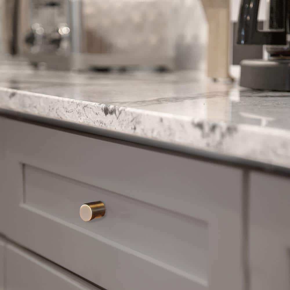 3/4 in. Barrel Brushed Nickel Cabinet Knob (10-Pack) - Hercitys