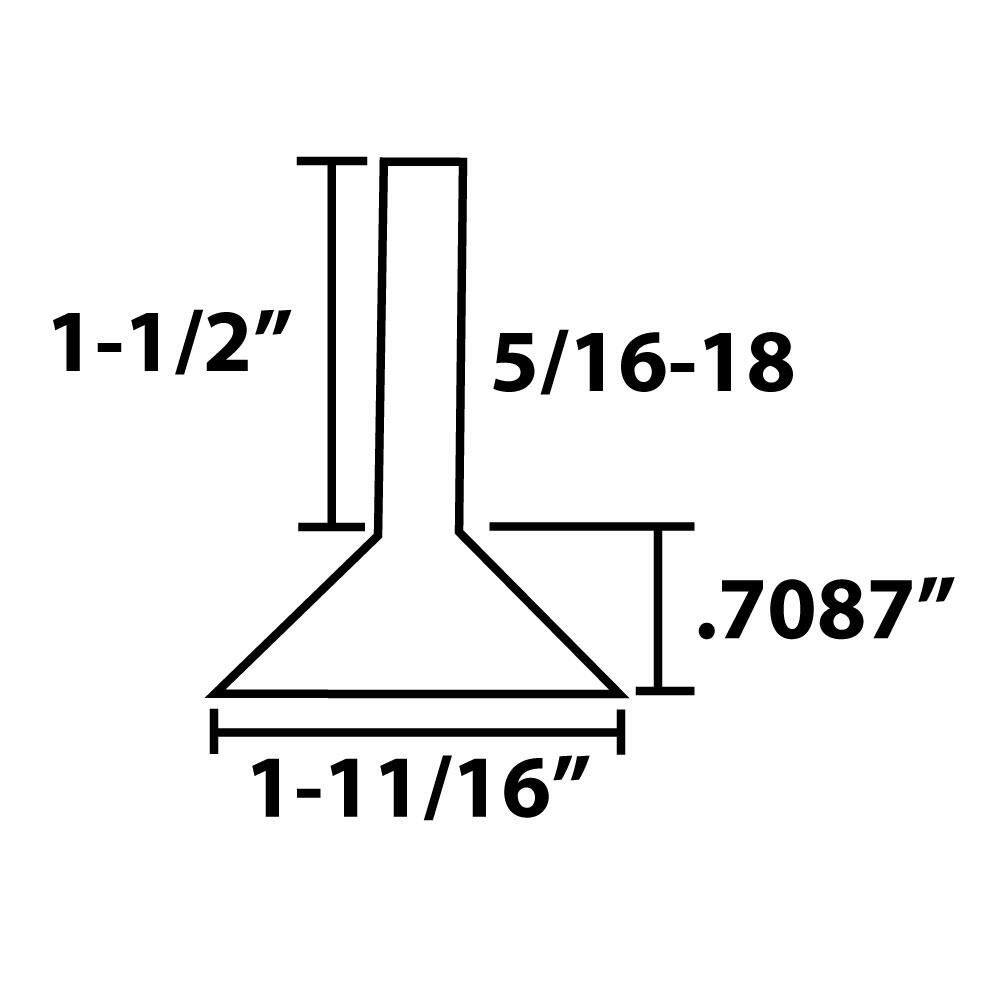 (100-Pack) Titan Nickel-White Hex Base 5/16-18 Thread x 1-1/2 in. L Stem Furniture Replacement Leveler with Insert - Hercitys