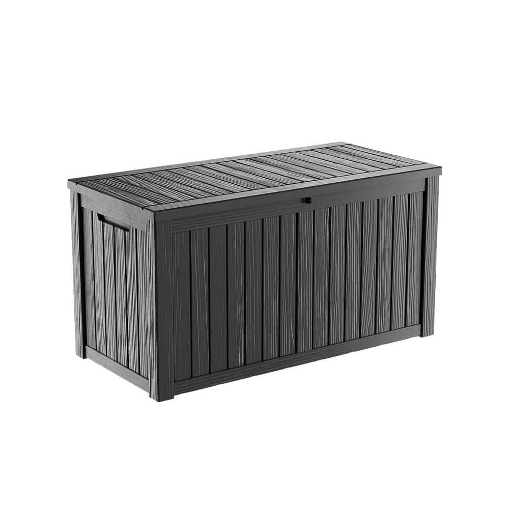 150 Gal. Waterproof Outdoor Resin Storage Deck Box, Large Lockable Capacity, Versatile Deck Storage Bench - Hercitys
