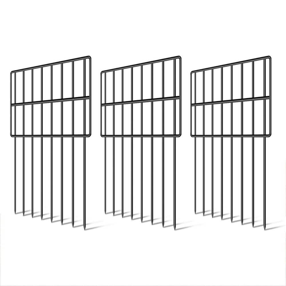 25 Panels 27 ft. (L) X 17 in. (H) Metal Decorative Garden Fence, Animal Barrier Fence - Hercitys