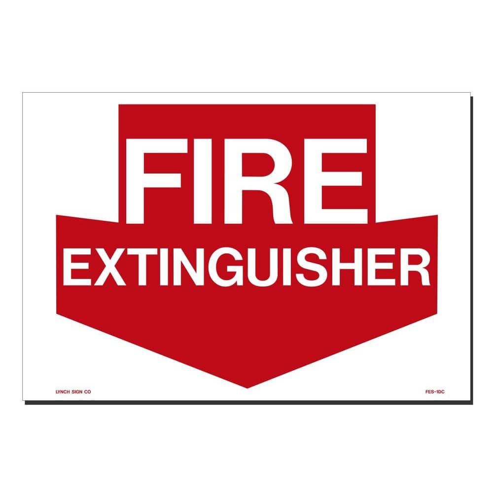 14 in. x 10 in. Decal Red on White Sticker Fire Extinguisher - Hercitys
