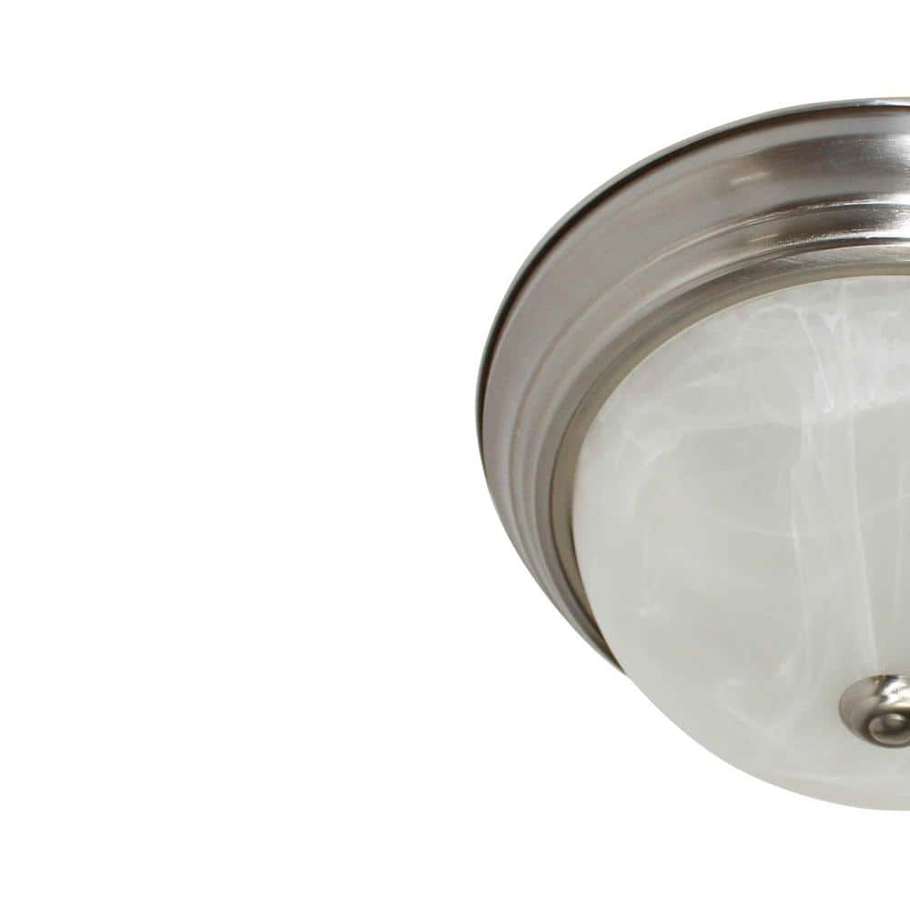 1-Light Integrated LED Flush Mount Ceiling Light in Brushed Nickel - Hercitys