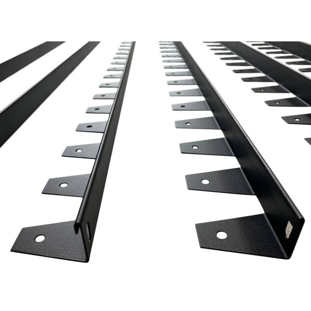 40 in. L x 2 in. W x 2.0 in. H Black Color Steel Garden Edging (Set of 6-Piece) - Hercitys