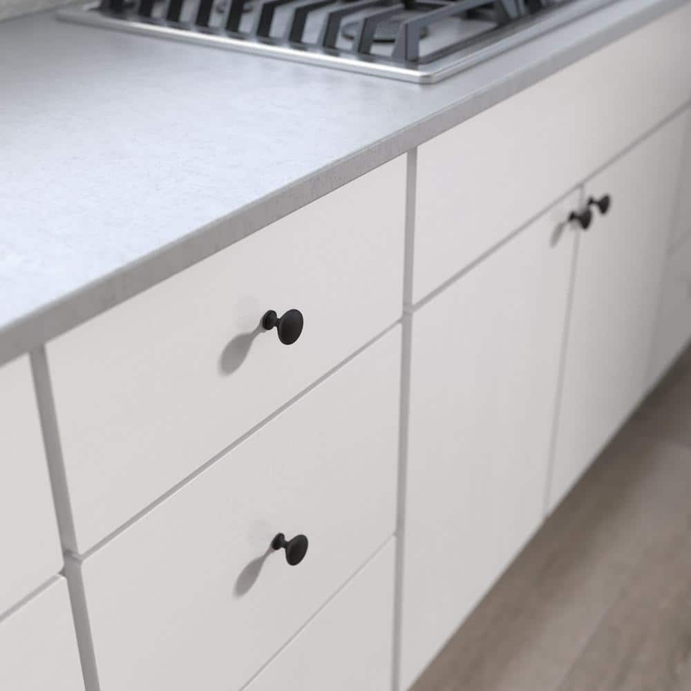 24-Pack Round 1-3/16 in. (30 mm) Classic Matte Black Round Cabinet Knobs - Hercitys