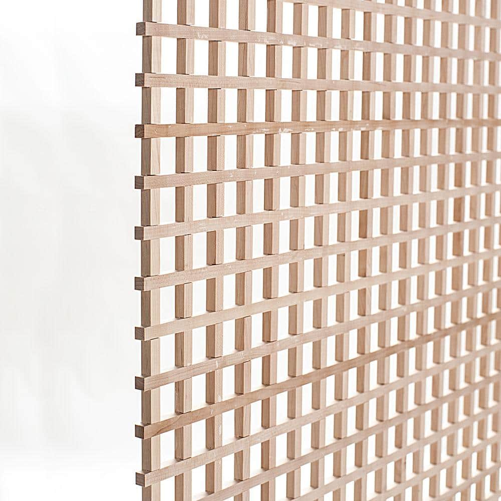 24 in. x 35-3/4 in. x 3/8 in. Unfinished Square Solid North American Hard Maple Lattice Panel Insert - Hercitys