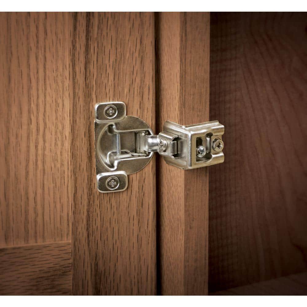 5 Pair Face Frames 35 mm 105-Degree 1-1/4 in. Overlay Nickel Cabinet Hinge (10 Pieces) - Hercitys