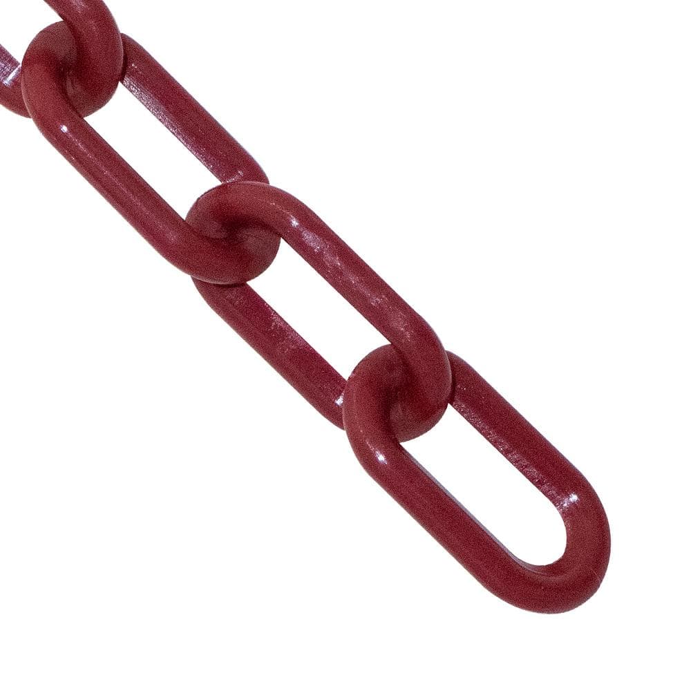 2 in. (#8, 51 mm) x 25 ft. Crimson Plastic Barrier Chain - Hercitys