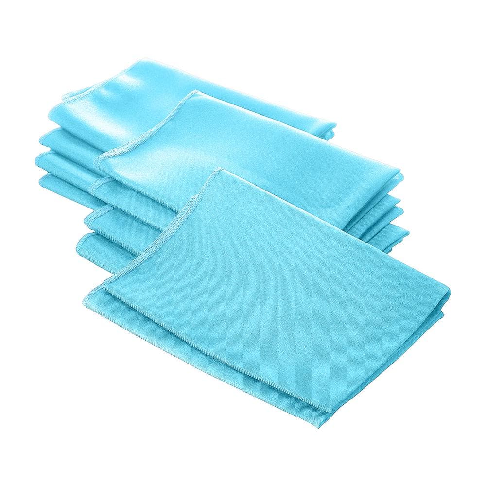 18 in. x 18 in. Light Turquoise Polyester Poplin Napkin (10-Pack) - Hercitys