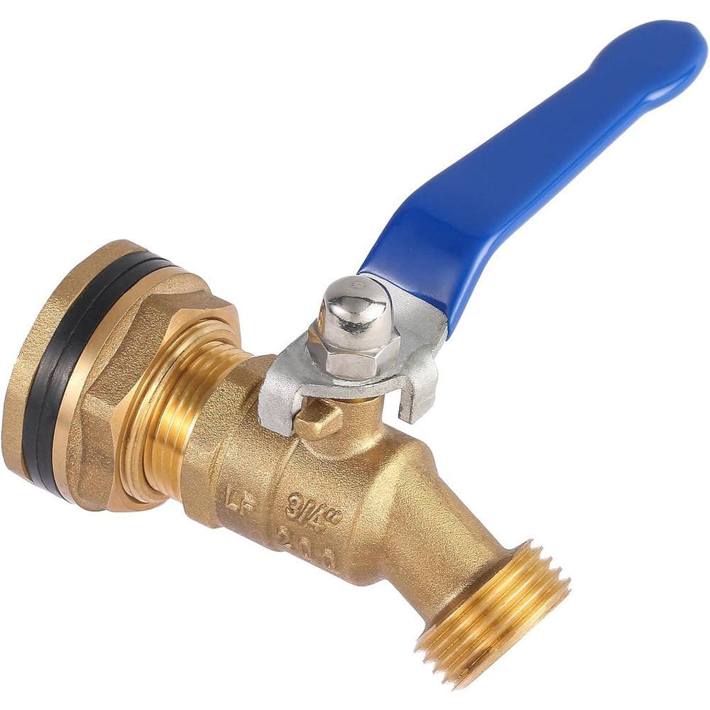 55 gal. Brass Water Tank Faucet, Bulkhead Valve for Outdoor Plastic Bucket Rainwater Drum Brass Rain Barrel Spigot Kit - Hercitys