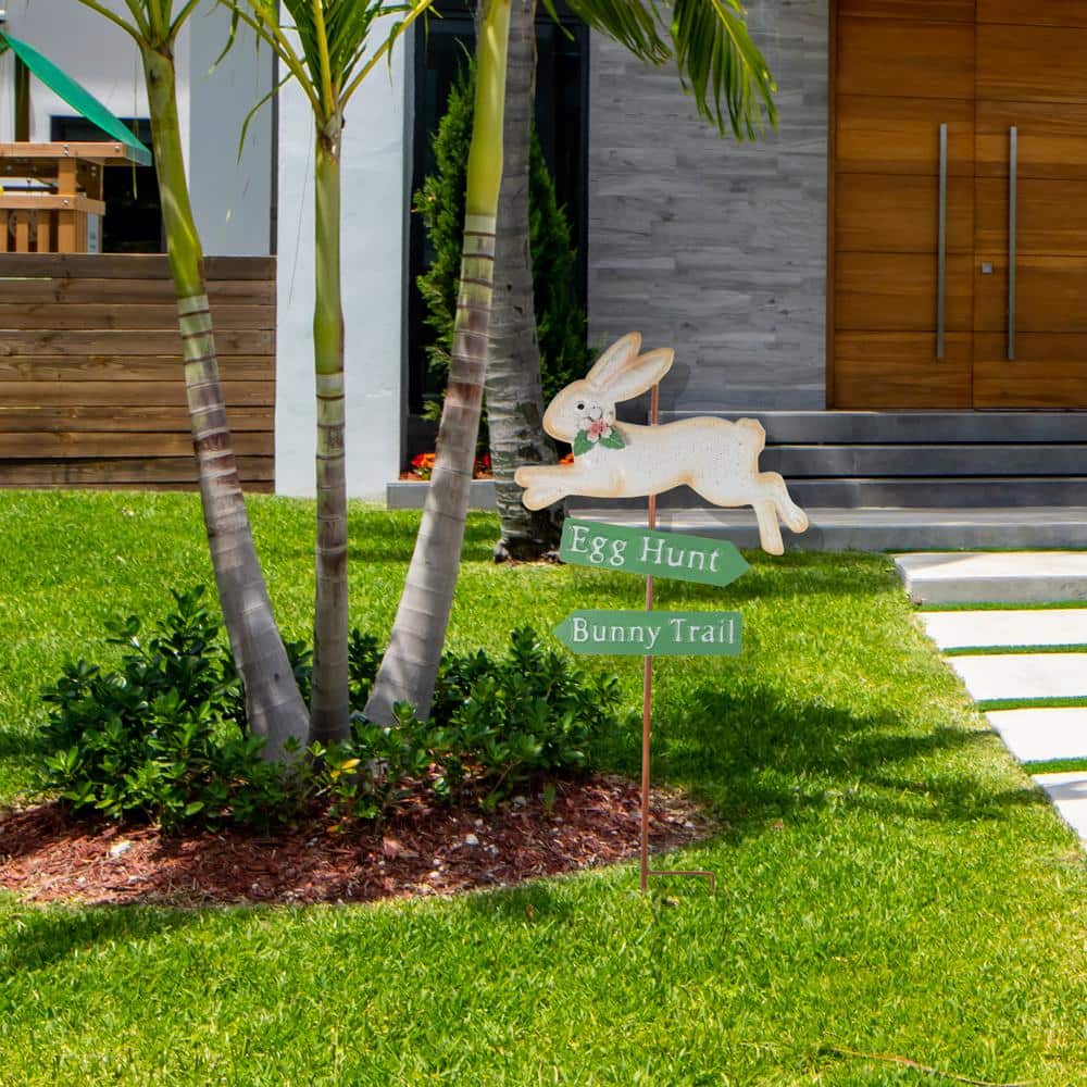 25.5 ft. Easter Egg Hunt and Bunny Trail Outdoor Metal Spring Yard Stake - Hercitys