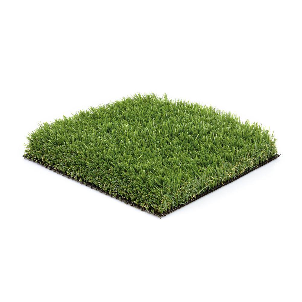 15 ft. W x Cut to Length Green and Tan Quick Draining Artificial Grass Turf - Hercitys