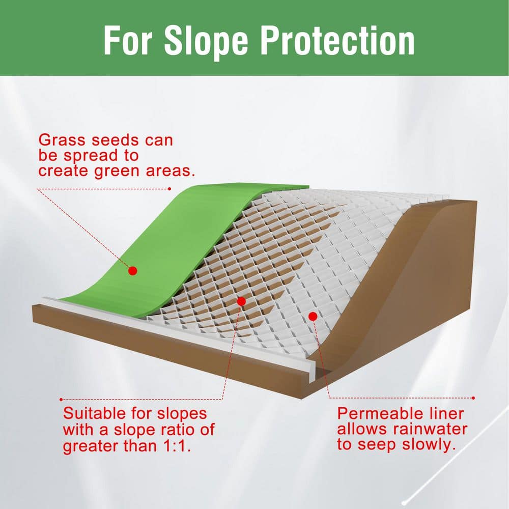 10 ft. x 16.5 ft. x 6 in. Plastic Ground Geo Grid Ground Pavers Geocell Sand and Soil Consolidation Filling Projects - Hercitys