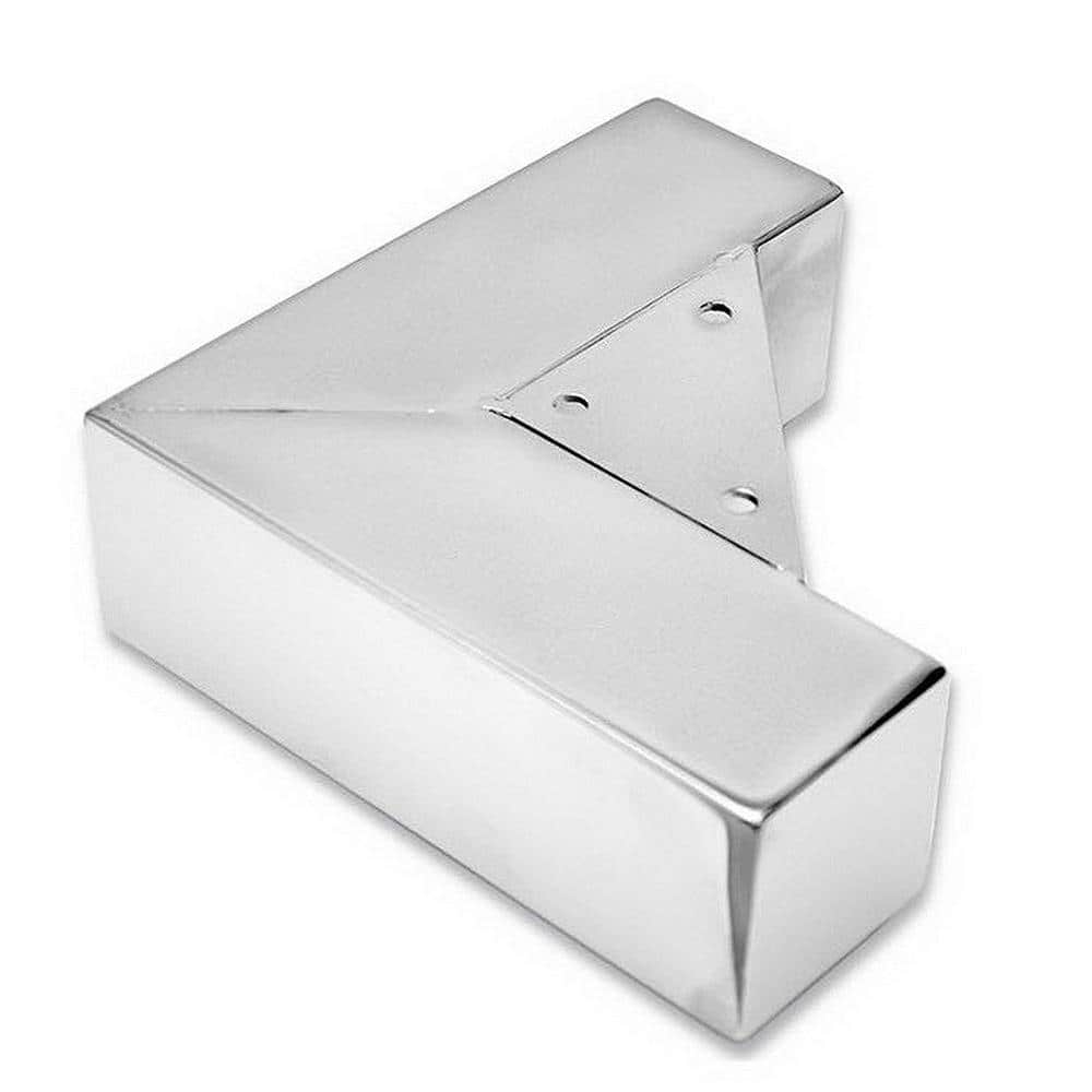 2 3/16 in. (56 mm) Chrome Steel Rectangular Contemporary Furniture Leg - Hercitys