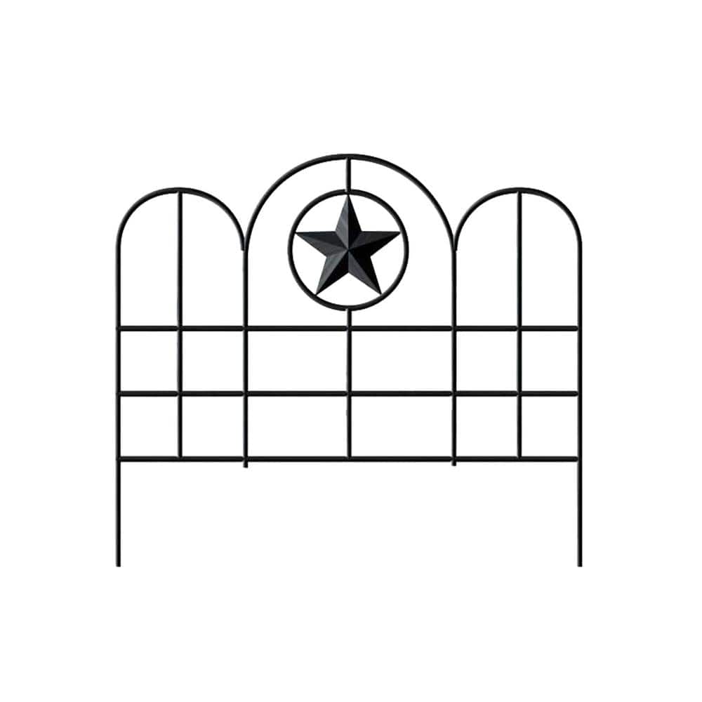 16 in. x 18 in. Black Metal Star Garden Edge 6-Pack - Hercitys