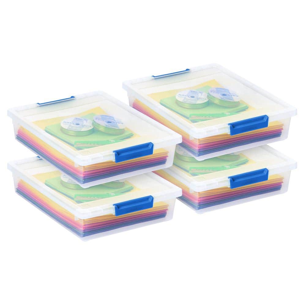 5.5 Qt./5.2 Gal. Storage Clip Box, Clear (4-Pack) - Hercitys