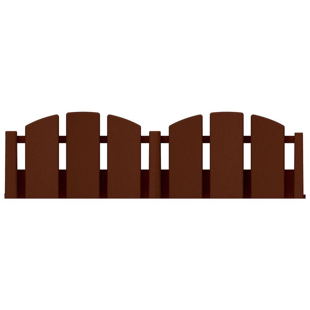 180 in. W x 4.5 in. H Plastic Brown Adirondack Decorative Landscape Edging, No-Dig Edging with Anchoring Spikes - Hercitys