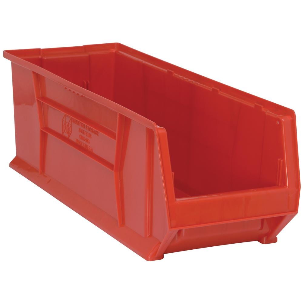 30 in. Hulk 28.45 qt. Stack Bin in Red(4-Pack) - Hercitys