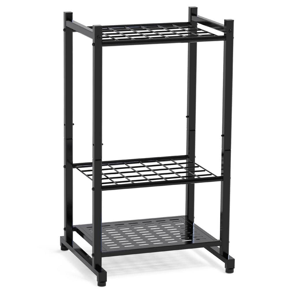 3-Tier Garden Tool Organizer for Garage Organization and Storage, Steel Frame Up to 35 Long-Handled Tools/Rakes/Brooms - Hercitys