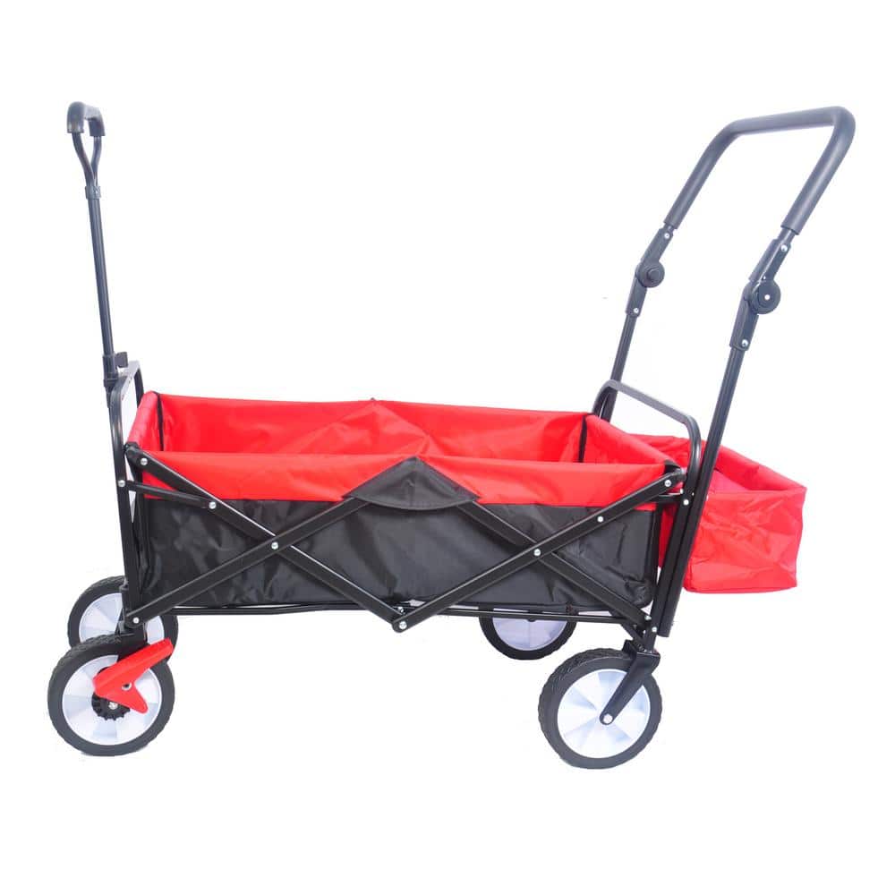 2.3 cu. ft. Steel Garden Cart, Black and Red - Hercitys