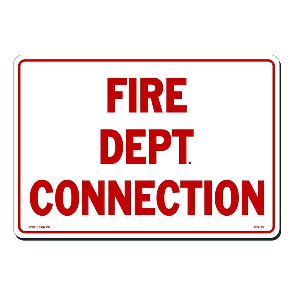 14 in. x 10 in. Fire Dept. Connection Sign Printed on More Durable, Thicker, Longer Lasting Styrene Plastic - Hercitys